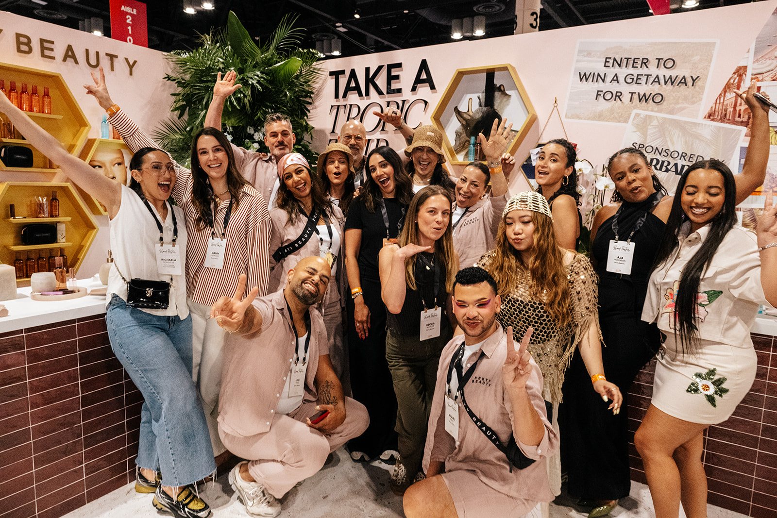 Fenty Beauty team posing inside the completed activation environment